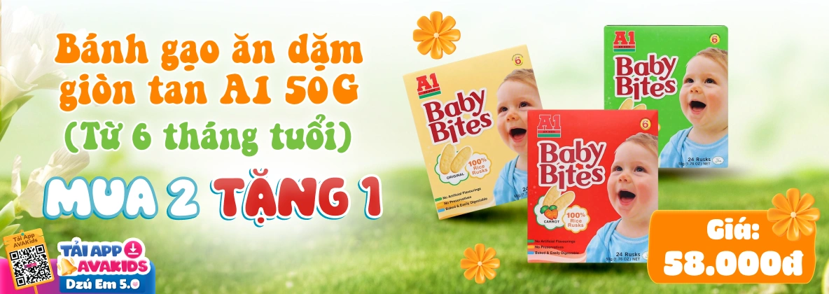 Bánh gạo ăn dặm giòn tan A1 50G